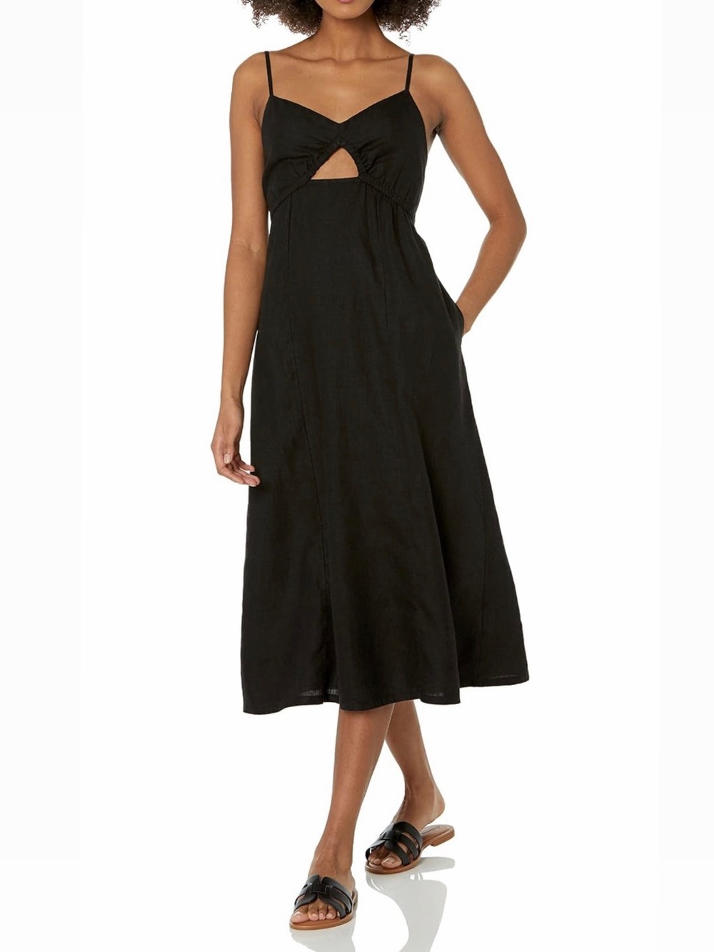 The Drop Cutout Linen Midi Dress